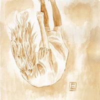 Upside down girl 13x20cm Kawa